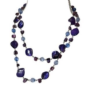 Venue Purple Beaded Artsy Necklace Womens Jewelry Layered Two Strand